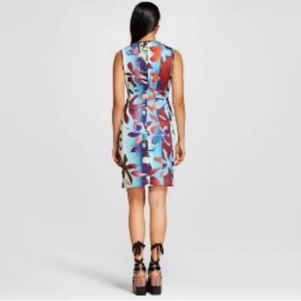 Clover Canyon Dream Daily Floral Print Scuba Sheath Dress Size Medium Stretchy - Picture 7 of 16
